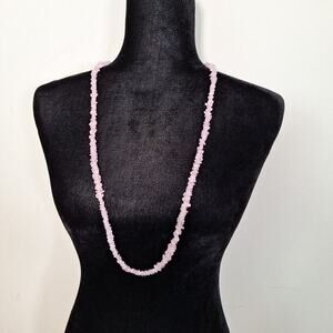 Vtg 90s Avon Genuine Amethyst Quartz Necklace Pink Purple 17" Retro